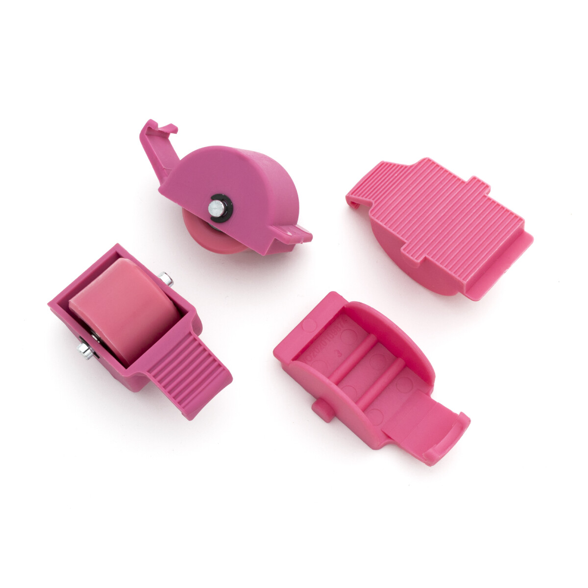 Replacement wheels set incl. covers fuchsia/fuchsia